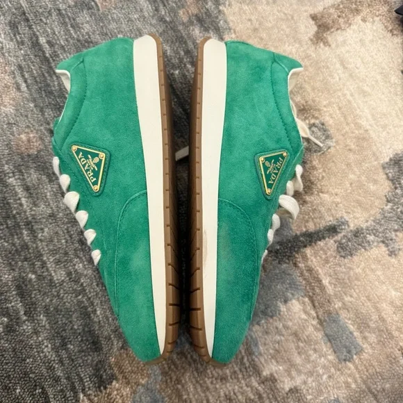 NIB Prada Suede Sneakers in Green - Picture 5 of 10